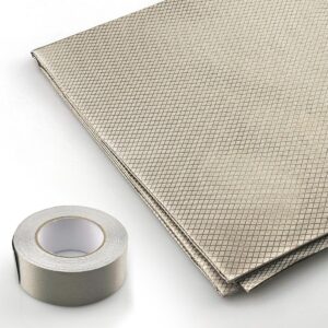 faraday fabric, faraday cloth,faraday fabric kit 43.3in x 39.4in fabric with 32.8ft of faraday tape copper nickel faraday fabric for diy faraday cages,faraday boxes,for wifi, gps