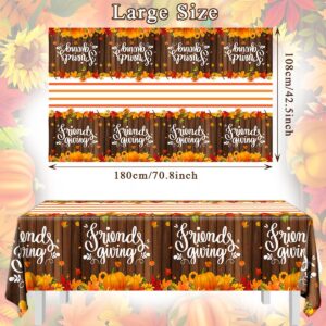 Gupesxu Friendsgiving Party Decorations - 3pcs Friendsgiving Tablecloth Fall Maple Leaves Pumpkin Friendsgiving Table Cover for Friendsgiving Autumn Fall Party Decorations Thanksgiving Party Supplies