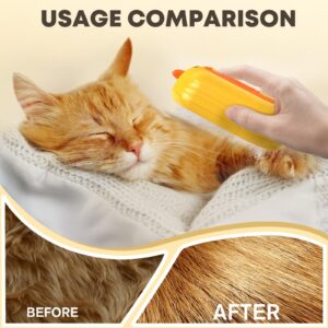 Cat Steam Brush for Shedding, Steam Brush for Cats with Release Button, 3in1 Self Cleaning Cloud Care Cat Hair Brush, Rechargeable Cat Deshedding Brush with Steam for Long & Short Haired Cats and Dogs