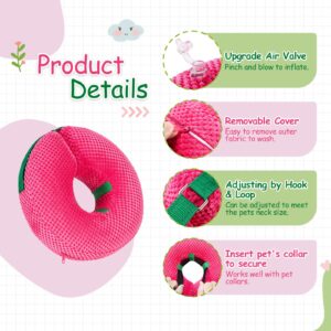 ipetstation Dog Cone Collar After Surgery,3D Massage Fabric Comfy Pillow,Dog Cone Alternative,Inflatable Dog Collars E Collar Elizabethan Collar for Dogs After Surgery (Pink, S(Neck:9”-12”))