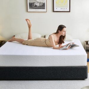 King Size Mattress,10/12 inch Memory Foam Mattress Medium Firm Mattresses for Cool Sleep Relieving Pressure Relief CertiPUR-US Certified Mattress for Adult in a Box(10 inch,King)