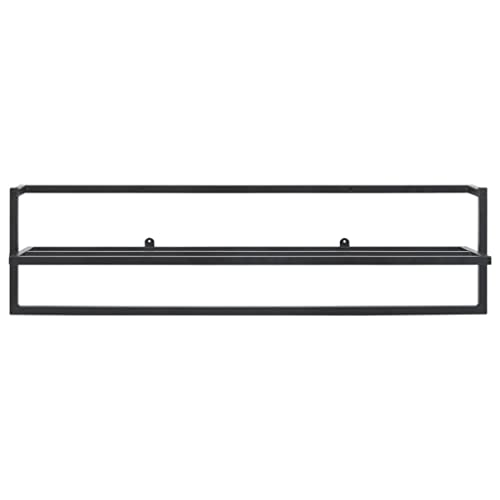 MINERWALL Towel Rack Black 37.4"x9.8"x8.7" Iron,Convenient Shelf Allows for Easy Access to Frequently Used Towels Bathroom Accessories