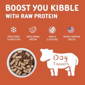 BAYPIE Freeze Dried Raw Dog Food Topper – High Protein Beef Recipe, Grain Free Dog Foods & Meal Mixers – 20 oz