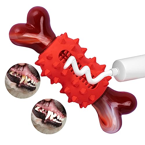 Pjeghbvop Bone Shaped Molar Stick for Large Dogs Dental Care Bite-Resistant Natural Rubber Toothbrush