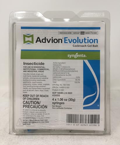 Advion Evolution Cockroach Gel Bait-20-30 Gram Tubes, Gel Colour May Vary. (case of 5)