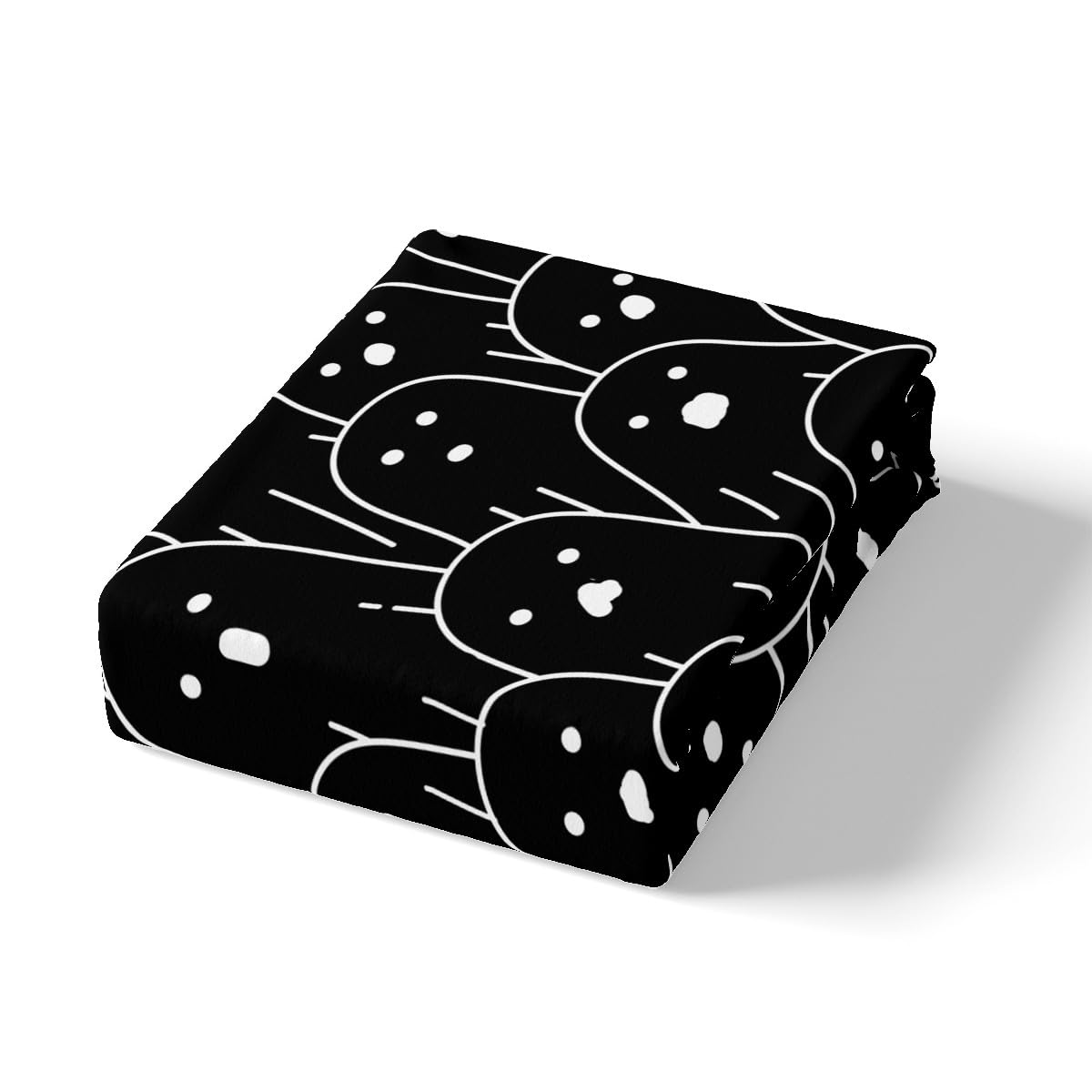 Cute Ghost Bedding Set,Black White Ghost Comforter Cover Set for Teens Women Room Decor,Cartoon Halloween Duvet Cover Breathable Funny Ghost Bedspread Cover Full Size(No Comforter)