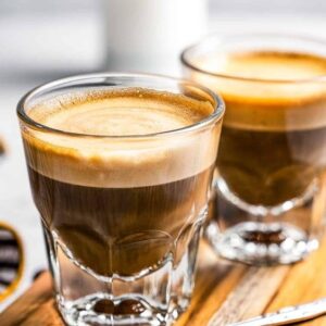 Necessia Heat-Treated Tempered Rim Cortado/Espresso/Gibraltar Glasses, Set of 2, 4.5 oz