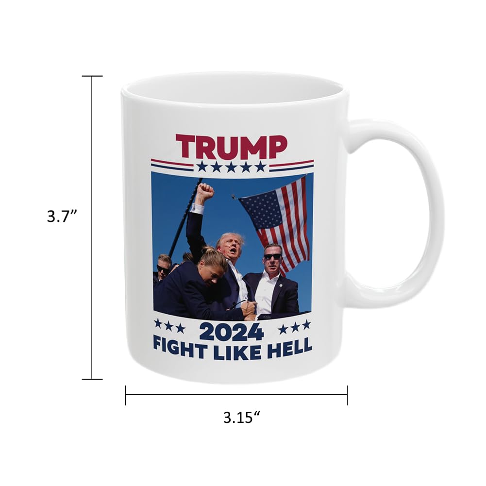 Trump Shot Mug Merchandise White Elephant Gifts Coffee Mug 2024 Assassination Shooting Ear Fight Fist (Shot Mug Blue)