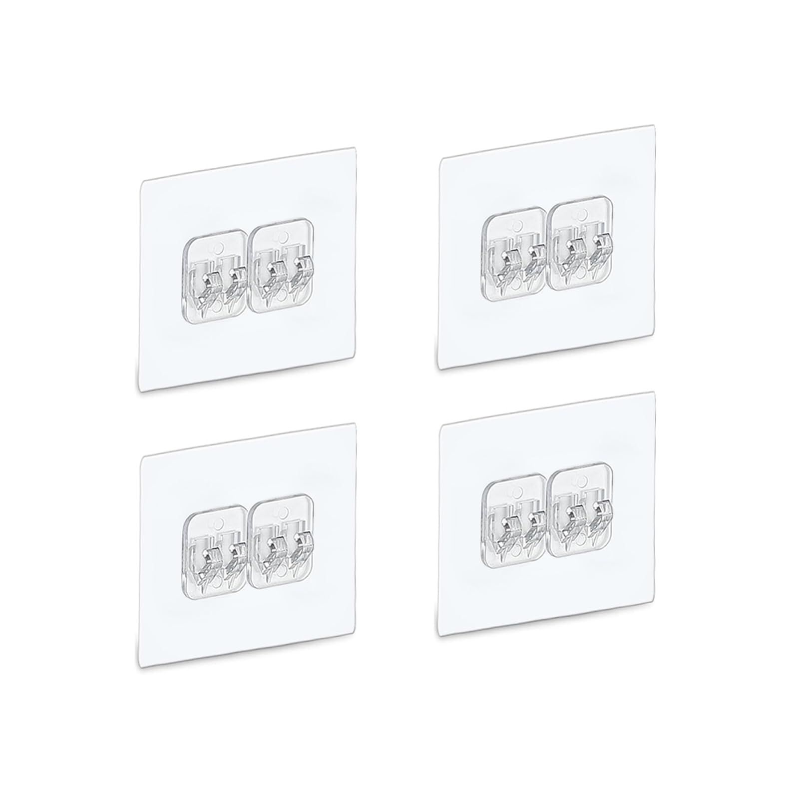 4 PACK Shower Caddy Adhesive Replacement, Shower Shelf Adhesive No Drilling, Adhesive Shower Hooks Strong Adhesive, Adhesive Hooks for Shower Caddy, Soap Holder, and Kitchen Racks (2.4x2.4 inch)