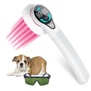 laswhgdpet cold therapy device for dogs - infrared red light therapy device with goggles, portable therapy device for pain relief arthritis, spinal and promote blood circulation with organizer bag