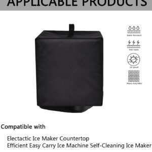 CouldyCasi Ice Maker Cover, Heavy Duty Heat Resistant Waterproof Dust Protective Cover Case for Electactic Ice Maker Countertop Efficient Easy Carry Ice Machine (Black)