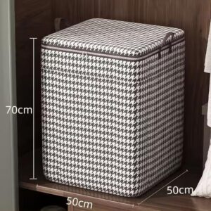 Generic Houndstooth 180L Laundry Hamper, Extra Thick, Large, Foldable Storage Basket for Clothes, Towels, Home, Office, Camping, Travel, Black/white, 11172