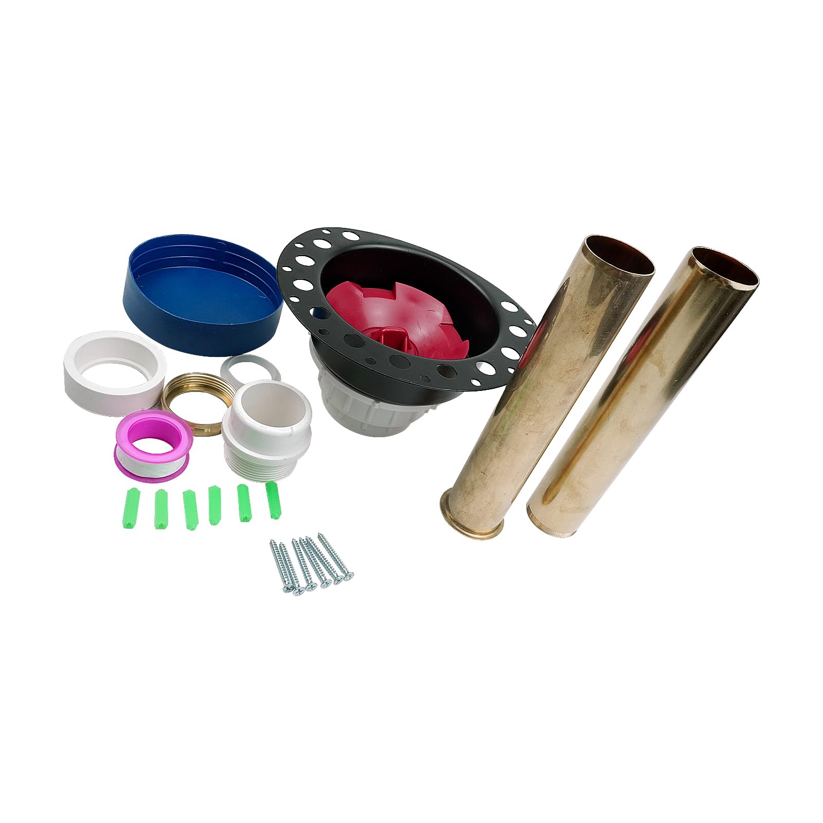 Freestanding Tub Drain Rough-in Kit Bathtub Drain Kit with PVC Plastic Adapter and Brass Tail Pipes Compatible with Freestanding Bathtub Floor Mounted Bathtub and Copper Bathtub