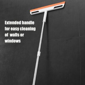 Kytasryl Multifunction Magic Broom, Silicone Squeegee Broom for Bathroom Kitchen Floor, Pet Hair Remover, Smart Broom for Indoor Cleaning, Window Cleaning (Orange)