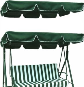 porch swing canopy replacement waterproof swing top cover garden swing seat replacement canopy sun shade awning cover(size:74x45 in,color:green)