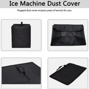 CouldyCasi Ice Maker Cover, Heavy Duty Heat Resistant Waterproof Dust Protective Cover Case for Electactic Ice Maker Countertop Efficient Easy Carry Ice Machine (Black)