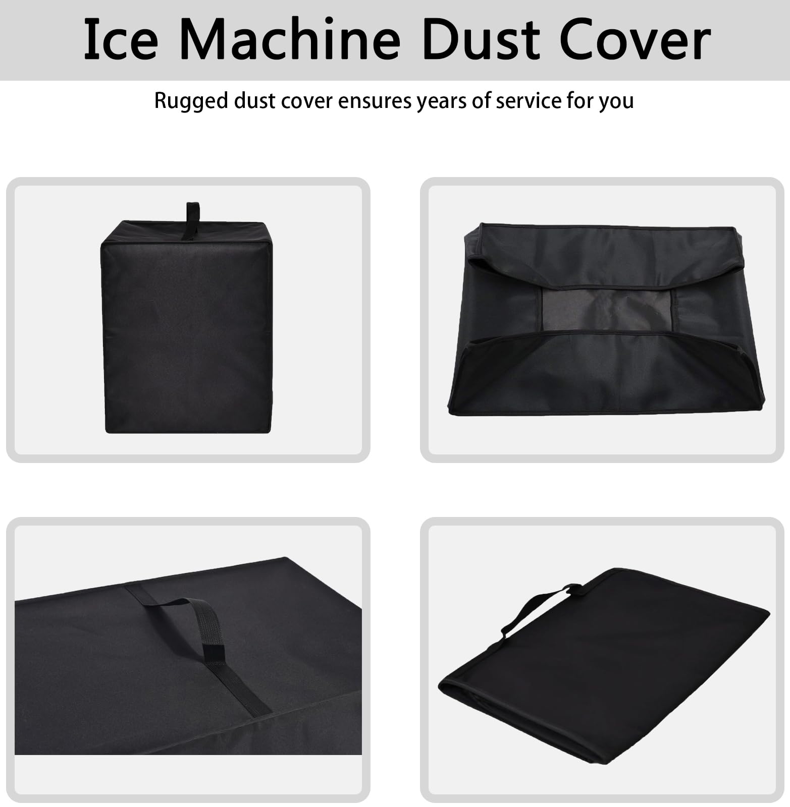 CouldyCasi Ice Maker Cover, Heavy Duty Heat Resistant Waterproof Dust Protective Cover Case for Electactic Ice Maker Countertop Efficient Easy Carry Ice Machine (Black)