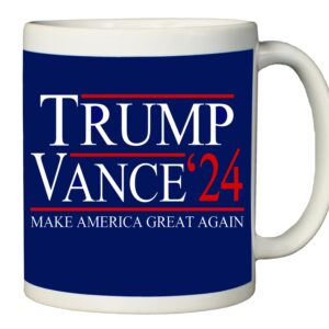 Rogue River Tactical Donald Trump Vance Novelty Coffee Mug Cup, 11 Oz, White Trump/Vance 2024 24 Blue