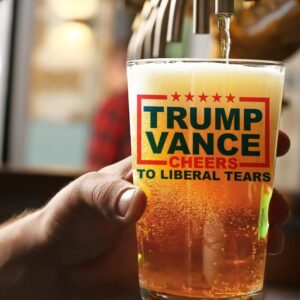 Patriots Cave Trump Vance MAGA Trumpican 16 oz Pint Beer Glass Made in America & Dishwasher Safe! Gift Box Included | Trump 2024 Patriot Gift | Gifts For Men | Made In USA