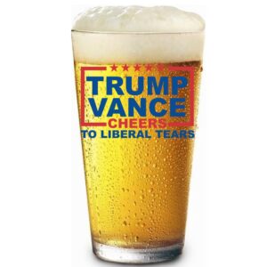 patriots cave trump vance maga trumpican 16 oz pint beer glass made in america & dishwasher safe! gift box included | trump 2024 patriot gift | gifts for men | made in usa