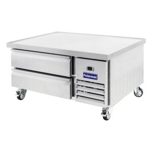 Polarman 48" Commercial Chef Base Refrigerator, 2 Drawer Refrigerated Chef Base, Stainless Steel Commercial Refrigerator, Kitchen Base Storage Cabinet for Restaurant, Bar