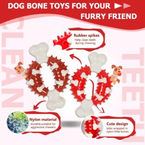 GHOBROFY 5 Pack Dog Chew Toys for Aggressive Chewers-Durable Dog Toys for Small and Medium Dogs Include Squeaky Toy- Nylon Puppy Bone Toys for Teething