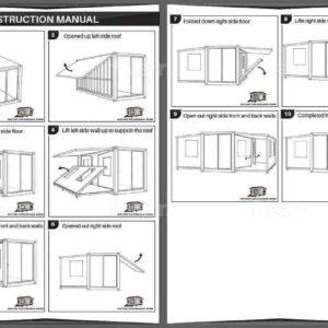 Portable Prefab House to Live in,40FT Foldable Tiny Container House with 3 Bedroom,1 Bathroom,1 Kitchen and Living Room,Prefabricated House for Adults Living,Expandable Mobile Home with Steel Frame