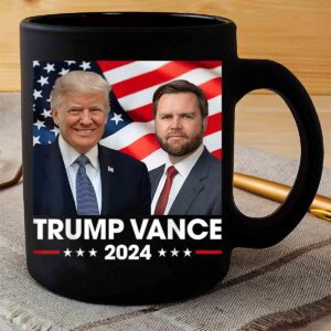 HIPPO HUG Trump Vance 2024 President Trump Supporter Re-Election Black Mug (Black, 15oz)