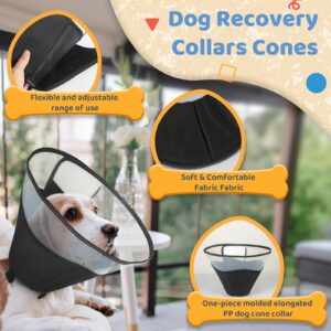 OEH Dog Cone, Soft Cones for Dogs After Surgery, Comfortable Dog Cone Collar, Protective Cone for Dogs to Stop Licking, Adjustable Large Dog Cones for Large Dogs, Black, XL(Neck: 17.5"-20.7")