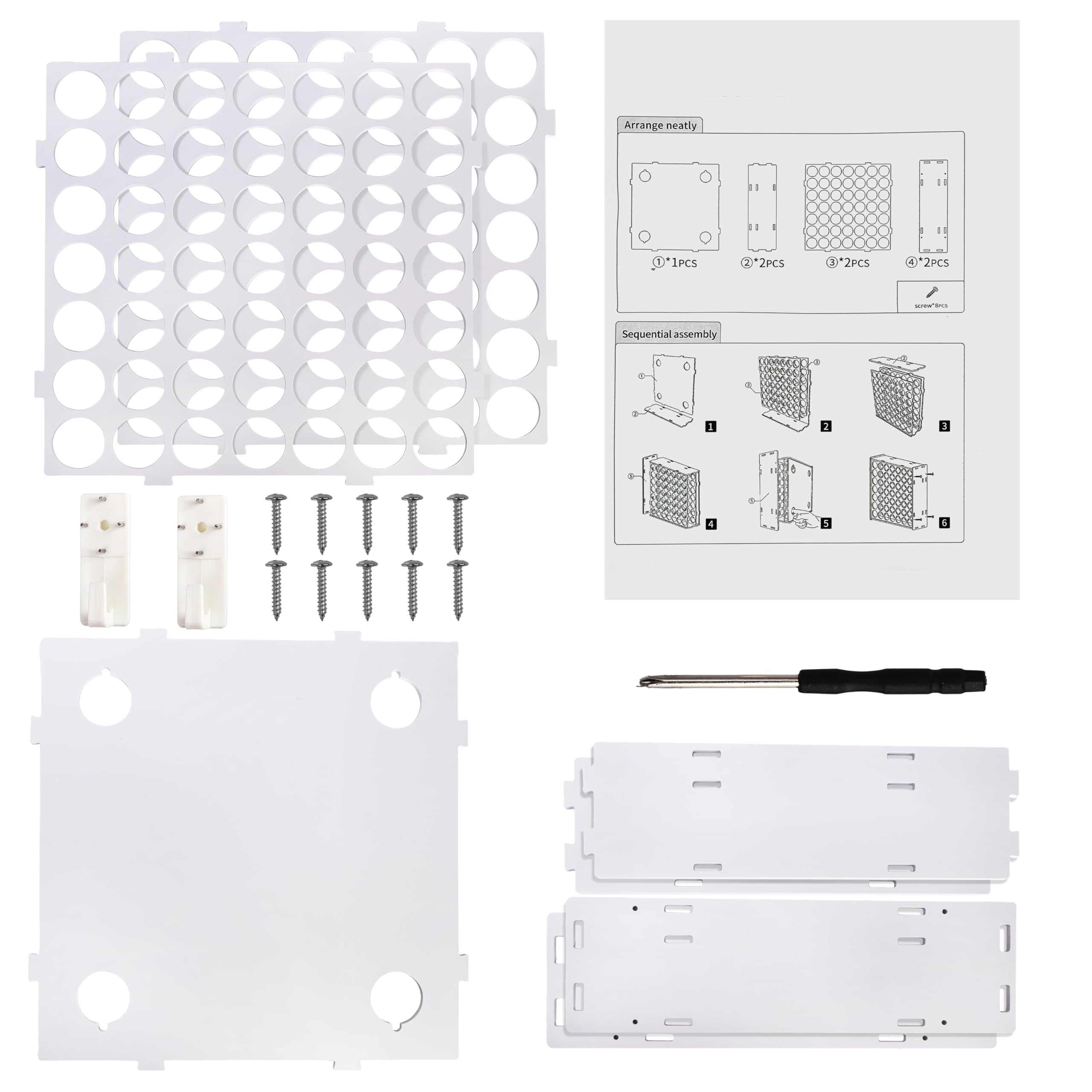 ZENFUN 2 Packs Craft Paint Storage Organizer, Craft Paint Rack Organizer with 49 Holes for Miniature Paint Set, Vertical Paint Rack Stand Wall-Mounted, 2oz Craft Paint Holder for Apple Barrel, Folkart