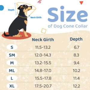 OEH Dog Cone, Soft Cones for Dogs After Surgery, Comfortable Dog Cone Collar, Protective Cone for Dogs to Stop Licking, Adjustable Large Dog Cones for Large Dogs, Black, XL(Neck: 17.5"-20.7")