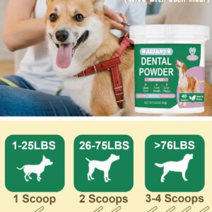 SANTKOL Dog Dental Powder - Dog Teeth Cleaning Powder with Green Tea, Lysozyme, Brown Algae - Dog Dental Care Targets Tartar, Plaque & Bad Breath - Dog Breath Freshener - for All Dogs, 80g