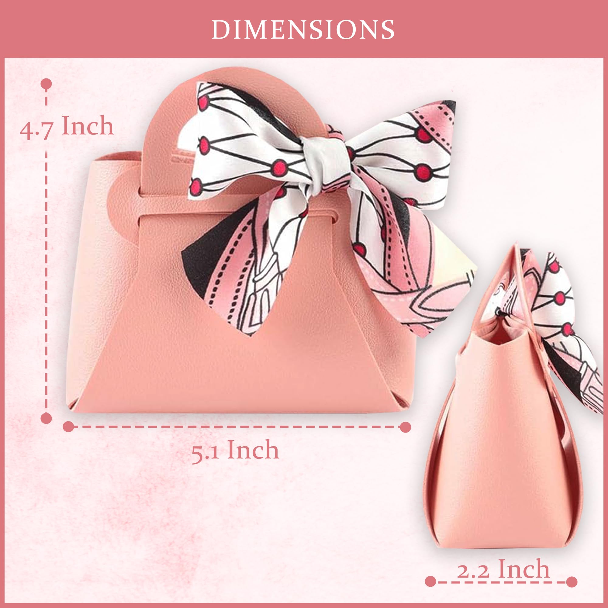 FAVORNESS Leather Purse Favor Bags for Wedding Decor, Birthday Parties, Bridesmaid Gift Bags - Party Bags for Holidays and Parties (10 pcs) (Pink)