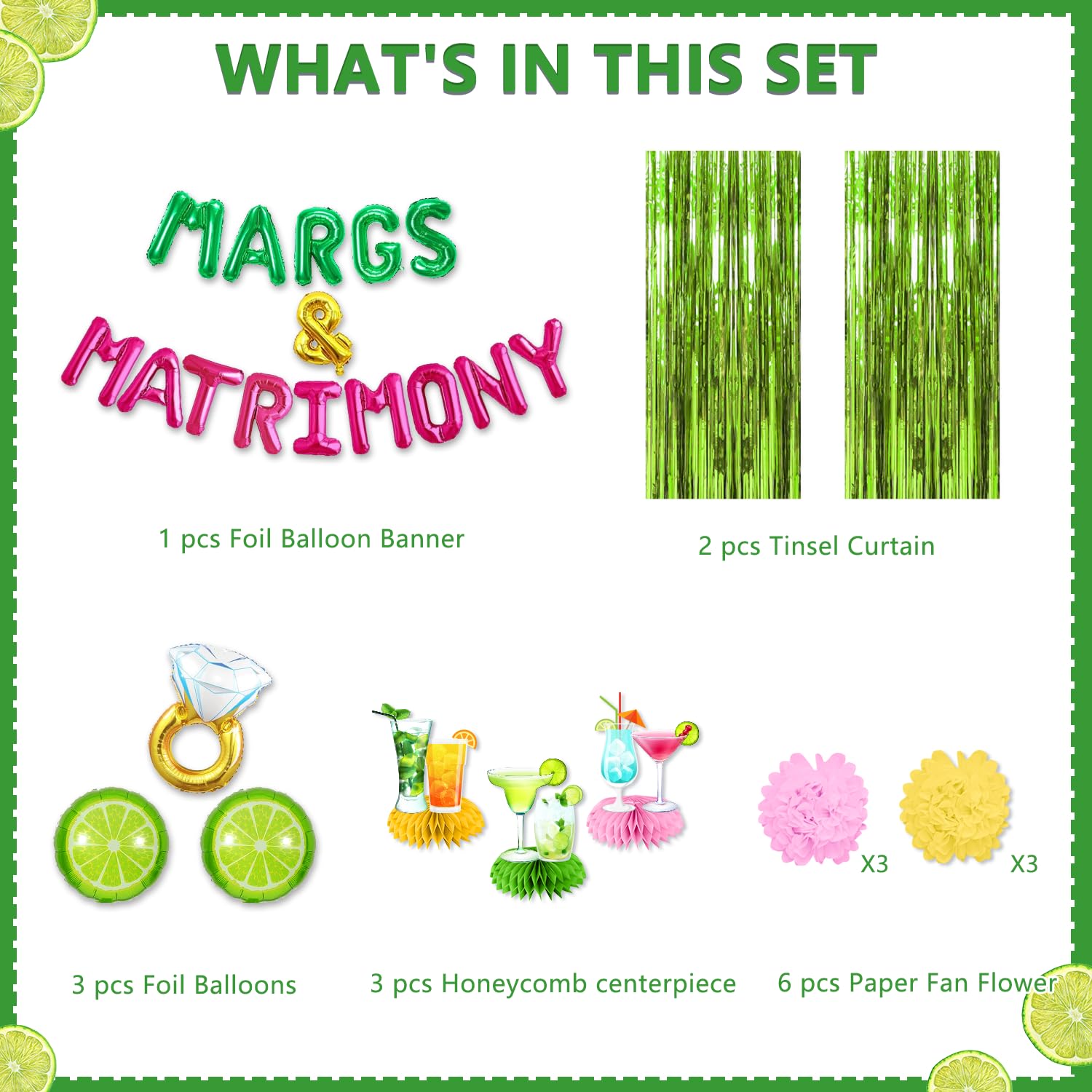 cocomigo Margs and Matrimony Bachelorette 139pcs Margs and Matrimony Party Decorations Margs and Matrimony Decor Margarita Bachelorette Party Supplies Mexican Fiesta Wedding Bridal Shower Party