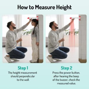 Height Measurement Device, Wireless Ultrasound Stadiometer Height Measuring Device, Smart Digital Height Measuring Device for Kids, with LCD Display, 30cm-220cm / 11.8in-86.6in