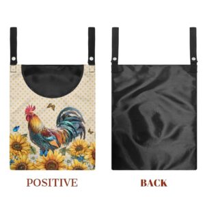 Yzaoxia Rooster Hanging Clothespin Holder Bag Clothes Pin Bag with Hanging Ropes for Laundry Sunflower Space Saving Clothes Pins Storage Bags Butterfly Clothespins Organizer