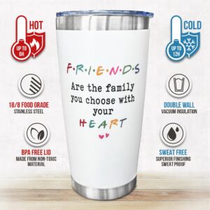 SOL VIBES Friendship Gifts for Women Friends, 20 oz Stainless Steel Tumbler, Birthday, Christmas, Friendship Day Gifts for Friend, Bestie, BFF, Coworker, Woman, Female