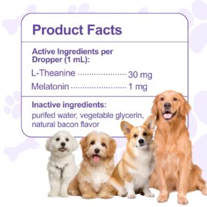 Melatonin for Dogs,Dog Melatonin,Dog Sleep Aid,Liquid Melatonin for Dogs,Calming for Dogs,Melatonin for Dogs Sleep Relieves Anxiety and Stress in Dogs, Helps Calm and Restful Sleep,Bacon Flavor