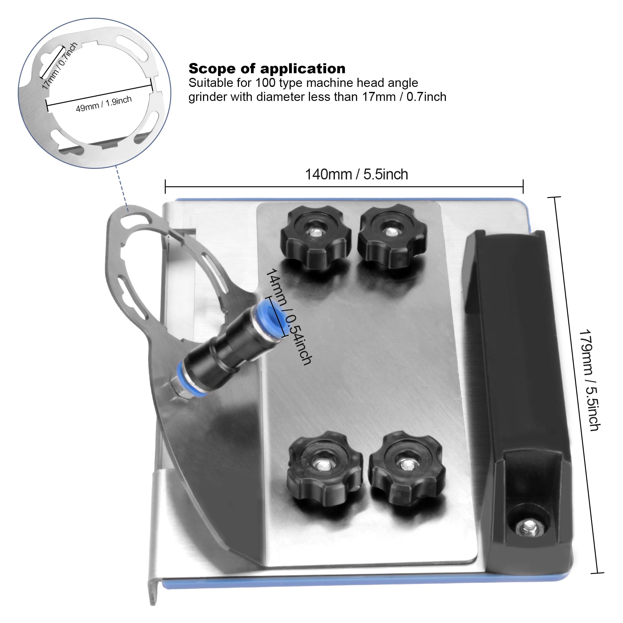 XDENGP Angle Grinder Stand for Tile 45° Chamfer Cutting, 45 Degree Tile Chamfering Tool, Tile Cutter Tool 45 Degree Ceramic Tile Chamfer, Angle Grinder Holder Tile Tools for 100-Type Angle Grinders