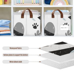 PDZRMY Open Storage Bin Cut Raccoon Large Foldable Storage Box Storage Basket Organizer Bins with Leather Handles for Shelf Closet Bedroom Living Room Office Home 1 Pack