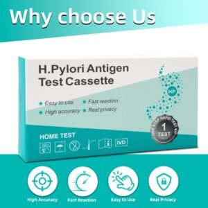 H. Pylori Helicobacter Pylori Stool 3 Test Kit, 10-15 Minutes, Highly Accurate, Easy to Use, Home Testing, No Lab Visit Required