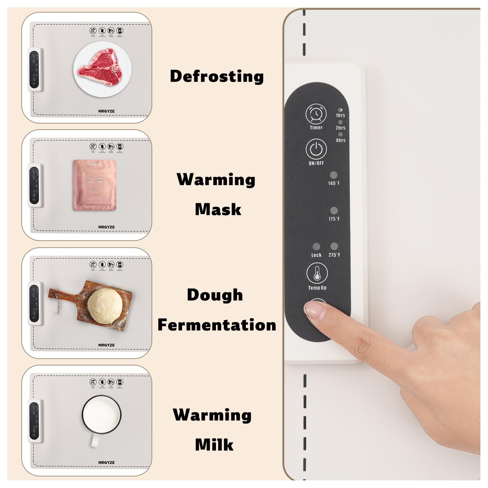 Food Warming Mat for Buffet, Electric Warming Tray to Keep Food Warm at Party, Rollable & Portable Food Warmer with 3 Temperature Fast Settings, Auto Shut-Off, Food Warmer for Gatherings, Parties