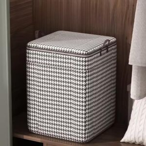 generic houndstooth 180l laundry hamper, extra thick, large, foldable storage basket for clothes, towels, home, office, camping, travel, black/white, 11172