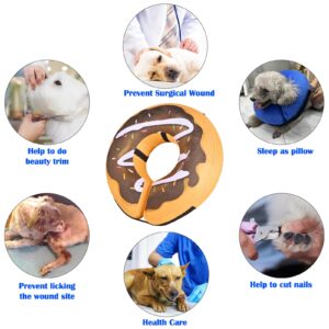 BGGo Inflatable Dog Cone, Dog Donut Collar for After Surgery, Soft Adjustable Blow up Dog E-Collar for Small Medium Large Dog and Cats