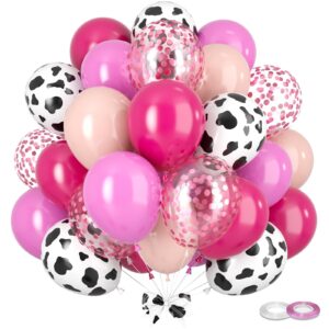 multicolor balloons set, 60pcs 12 inch birthday party balloons latex cow print pink confetti balloons for baby shower, themed birthday party, bridal shower, wedding, holiday party decoration