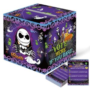 ynouu nightmare before christmas party ballot kit box with 50pcs voting cards halloween party supplies costume contest ballot box for halloween party home office game