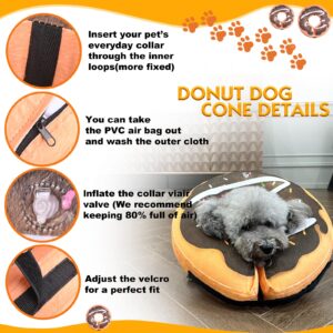 BGGo Inflatable Dog Cone, Dog Donut Collar for After Surgery, Soft Adjustable Blow up Dog E-Collar for Small Medium Large Dog and Cats