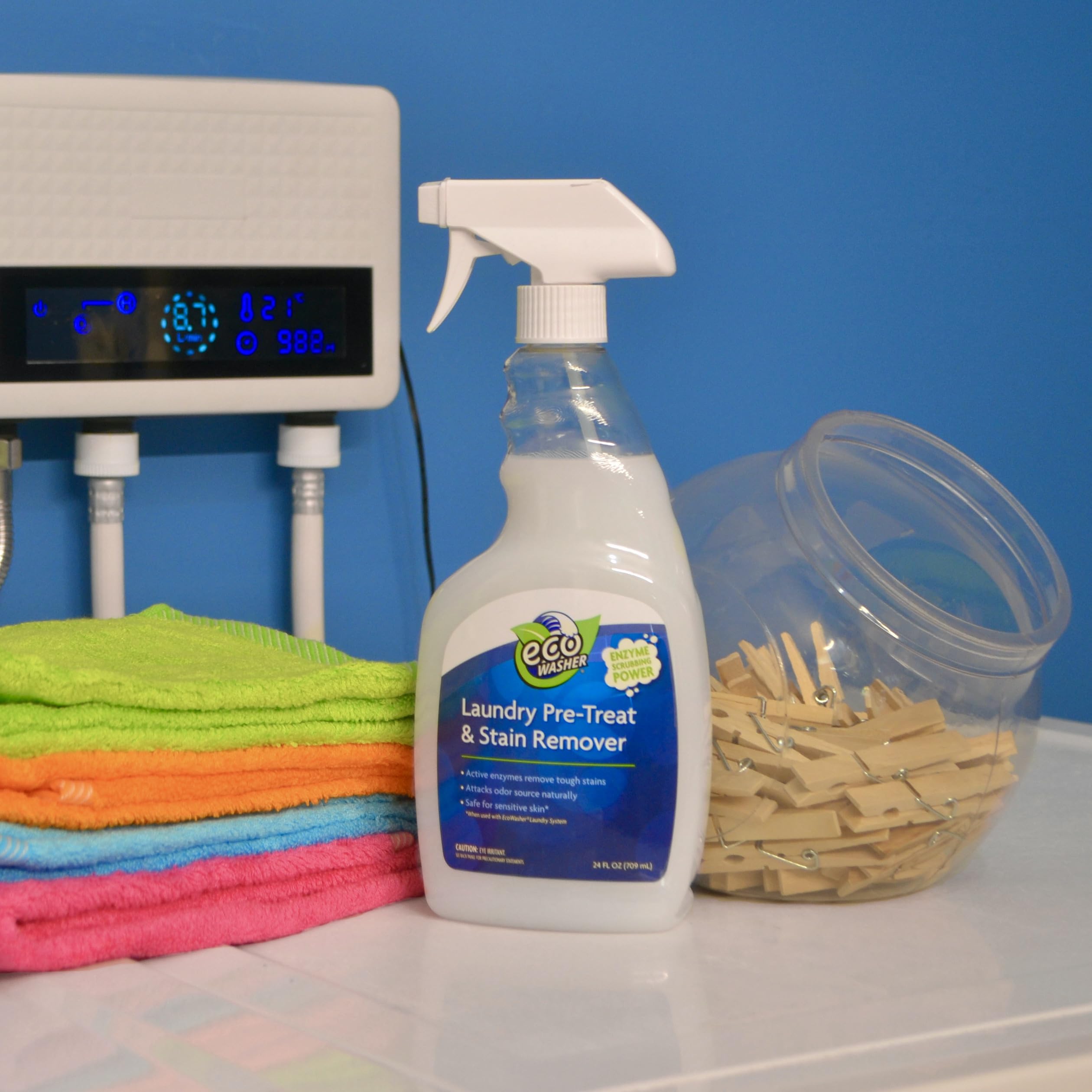 EcoWasher EcoWasher SE Laundry Cleaning System | Advanced Oxidation Technology with Activated Oxygen & Hydrogen Peroxide | Detergent-Free Washing | Multi-Purpose Home Cleaner |