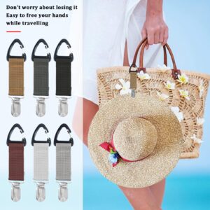 6 Pcs Hat Clip for Travel Hat Clips for Travel on Bag, Hat Holder for Purse, Hands-Free Elastic Hat Clip for Bag Handbag Backpack Luggage Traveling, Outdoor Travel Bag Accessory for Women Men