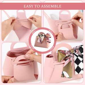 FAVORNESS Leather Purse Favor Bags for Wedding Decor, Birthday Parties, Bridesmaid Gift Bags - Party Bags for Holidays and Parties (10 pcs) (Pink)